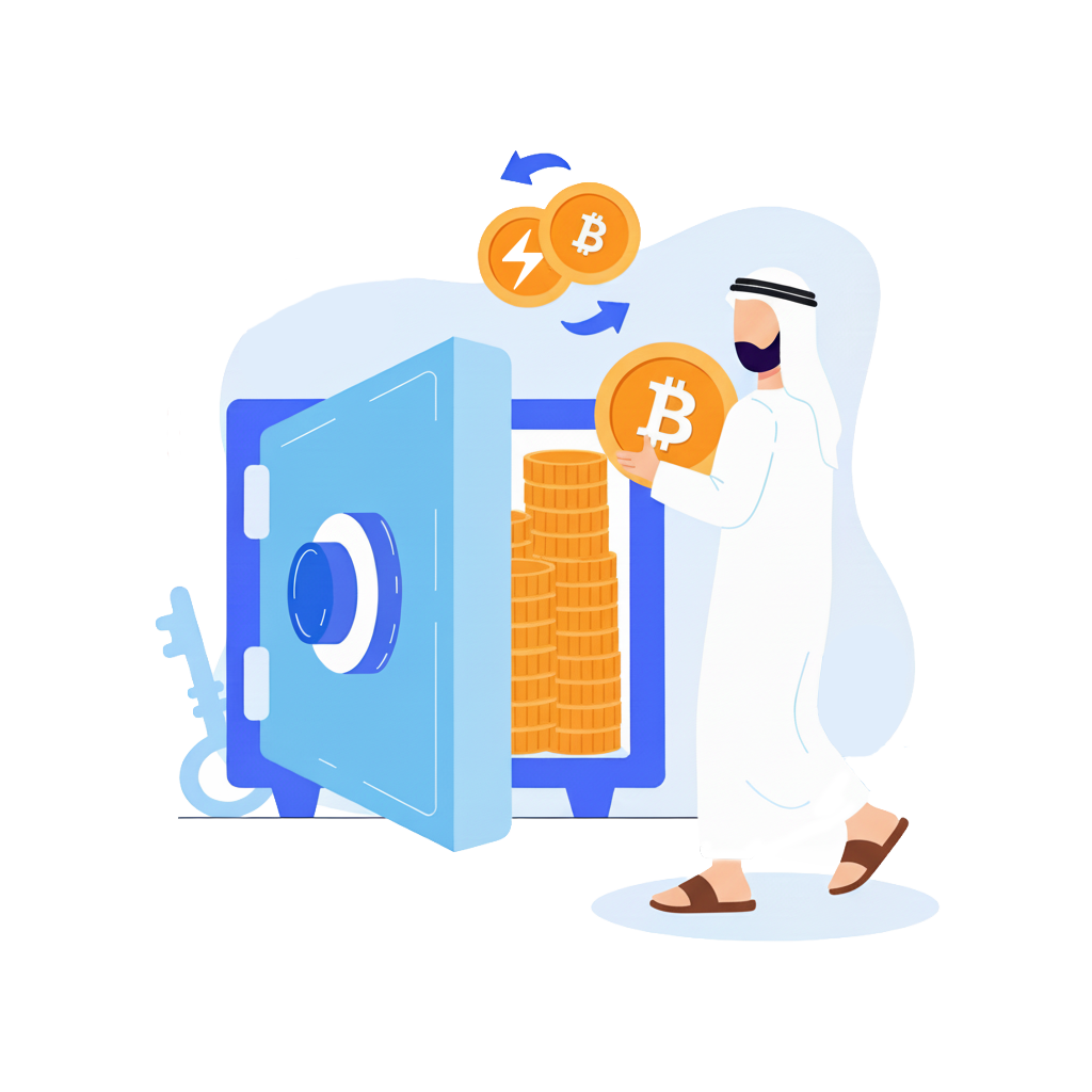Bitcoin vault illustration